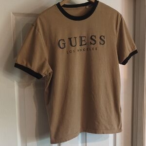Guess Tan Tee with Black Accents